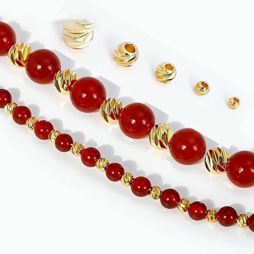 2,5–6 mm Trenner für Perlen, 18 Karat vergoldet, Abstandshalter, Zubehör für Armbänder, Musterperlen, DIY-Halsketten-Teile, 18 Karat vergoldet, 5 mm, 50 Stück von JMGDJ