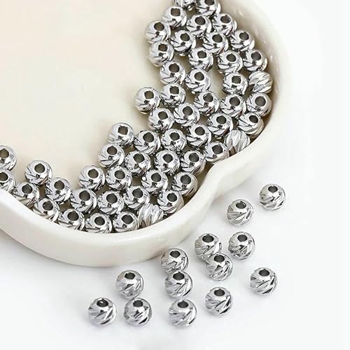 2,5–6 mm Trenner für Perlen, 18 Karat vergoldet, Abstandshalter, Zubehör für Armbänder, Musterperlen, DIY-Halsketten-Zubehör, rhodiniert, 3 mm, 50 Stück von JMGDJ