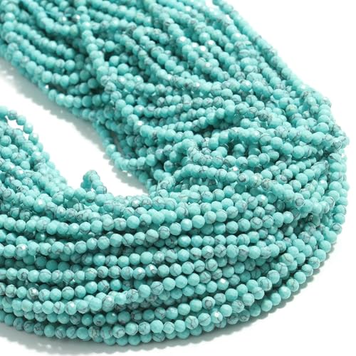 2 3 4,0 mm facettierte kleine Perlen, natürlicher Aquamarin, Lapislazuli, Turmalin, Amethyst, Steinperlen zur Schmuckherstellung, DIY-Zubehör, Türkis, 3,0 mm, ca. 115 Stück 2 3 4,0 mm facettierte kleine Perlen, natürlicher Aquamarin, Lapislazuli, Turmalin, Amethyst, Steinperlen zur Schmuckherstellung, DIY-Zubehör, Türkis, 3,0 mm, ca. 115 Stück von JMGDJ