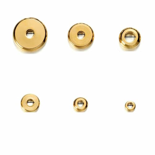 20 Stück/Los 3–10 mm Edelstahl-Charm-Abstandshalterperlen, flach, rund, lose Perlen mit großem Loch für DIY-Schmuckherstellung, Zubehör, Zubehör-Gold, 10 mm von JMGDJ