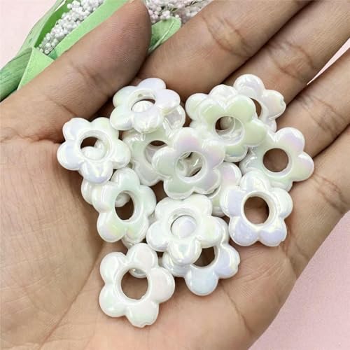 20 Stück 19 mm laserfarbene fünfeckige Blumen-Hohlperlen, Schmuckherstellung, Zubehör, DIY-Acryl-Anhänger für Handykette, weiß, 19 mm 20 Stück 19 mm laserfarbene fünfeckige Blumen-Hohlperlen, Schmuckherstellung, Zubehör, DIY-Acryl-Anhänger für Handykette, weiß, 19 mm von JMGDJ