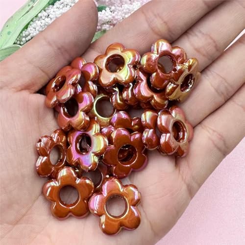20 Stück 19 mm laserfarbene fünfeckige Blumen-Hohlperlen, Schmuckherstellungszubehör, DIY-Acryl-Anhänger für Handykette, Braun, 19 mm 20 Stück 19 mm laserfarbene fünfeckige Blumen-Hohlperlen, Schmuckherstellungszubehör, DIY-Acryl-Anhänger für Handykette, Braun, 19 mm von JMGDJ