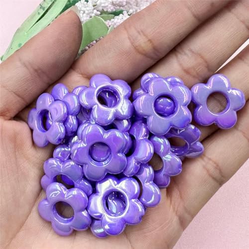 20 Stück 19 mm laserfarbene fünfeckige Blumen-Hohlperlen, Schmuckherstellungszubehör, DIY-Acryl-Anhänger für Handykette, lila, 19 mm 20 Stück 19 mm laserfarbene fünfeckige Blumen-Hohlperlen, Schmuckherstellungszubehör, DIY-Acryl-Anhänger für Handykette, lila, 19 mm von JMGDJ