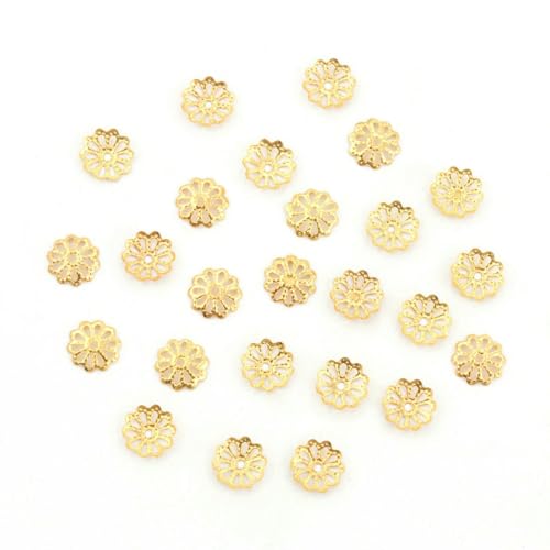 200 Stück/Los 6 mm Hohlblume Edelstahl Metall Filigran Lose Abstandshalter Perlenkappen für DIY Schmuckzubehör Herstellung von Zubehör-K18-9mm200pcs 200 Stück/Los 6 mm Hohlblume Edelstahl Metall Filigran Lose Abstandshalter Perlenkappen für DIY Schmuckzubehör Herstellung von Zubehör-K18-9mm200pcs von JMGDJ