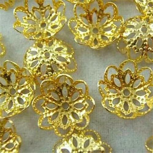 200 Stück 10 mm Hohlblumen-Perlenkappen aus Metall, DIY-Perlenverbinder, modisches Schmuckzubehör, Gold, 10 mm 200 Stück 10 mm Hohlblumen-Perlenkappen aus Metall, DIY-Perlenverbinder, modisches Schmuckzubehör, Gold, 10 mm von JMGDJ