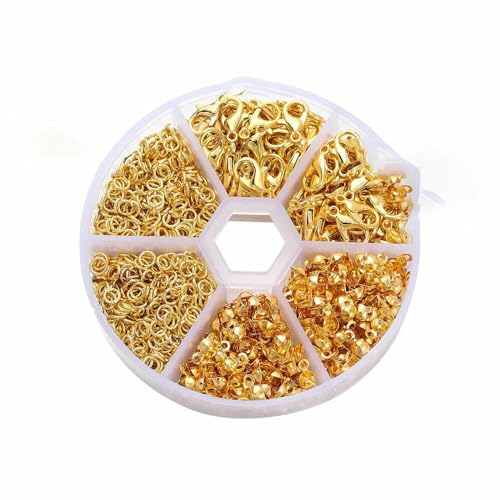 210–400 Stück/Box, Schmuckherstellungs-Sets mit Karabinerverschluss, offene Biegeringe, End-Quetschperlen, Box, handgefertigte DIY-Armband-Halsketten-Befunde, Stil 02 von JMGDJ