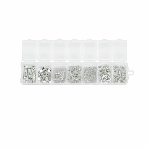 210–400 Stück/Box Schmuckherstellungs-Kits mit Karabinerverschluss, offene Biegeringe, End-Crimps, Perlenbox, handgefertigte DIY-Armband-Halsketten-Befunde, Set 04 von JMGDJ