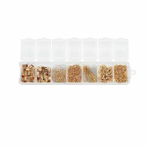 210–400 Stück/Box Schmuckherstellungs-Kits mit Karabinerverschluss, offene Biegeringe, End-Quetschperlen, Box, handgefertigte DIY-Armband-Halsketten-Befunde, Set 03 von JMGDJ