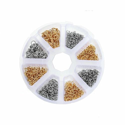 210–400 Stück/Box Schmuckherstellungs-Kits mit Karabinerverschluss, offene Biegeringe, End-Quetschperlen, Box, handgefertigte DIY-Armband-Halsketten-Befunde, Set 14 von JMGDJ