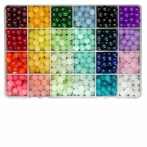 24-farbiges 8-mm-Kristallperlen-Armband-Bastelset – 360/480/720 Stück Schmuckglasperlen, runde Perlen, geeignet zum Basteln – 600 Stück 24-farbiges 8-mm-Kristallperlen-Armband-Bastelset – 360/480/720 Stück Schmuckglasperlen, runde Perlen, geeignet zum Basteln – 600 Stück von JMGDJ