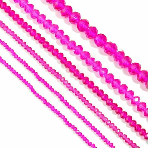 3 4 6 8 10 mm österreichische facettierte Kristallperlen, mehrfarbig, lose Abstandshalter, flache runde Glasperlen, Armband, DIY für Schmuckherstellung – Hot Pink Transparent 3 4 6 8 10 mm österreichische facettierte Kristallperlen, mehrfarbig, lose Abstandshalter, flache runde Glasperlen, Armband, DIY für Schmuckherstellung – Hot Pink Transparent von JMGDJ