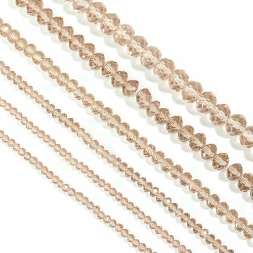 3 4 6 8 10 mm österreichische facettierte Kristallperlen, mehrfarbig, lose Abstandshalter, flache runde Glasperlen, Armband, DIY zur Schmuckherstellung, Champagner 5712, 6 mm von JMGDJ