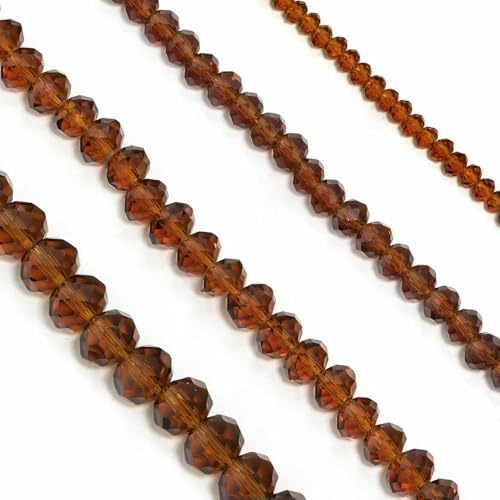 3 4 6 8 10 mm österreichische facettierte Kristallperlen, mehrfarbig, lose Abstandshalter, flache runde Glasperlen, Armband, DIY zur Schmuckherstellung, Dunkelbraun 5699, 10 m von JMGDJ