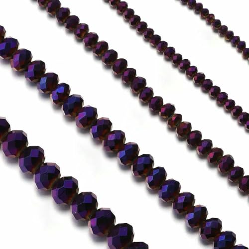 3 4 6 8 10 mm österreichische facettierte Kristallperlen, mehrfarbig, lose Abstandshalter, flache runde Glasperlen, Armband, DIY zur Schmuckherstellung, Dunkelviolett 5672, 4, von JMGDJ
