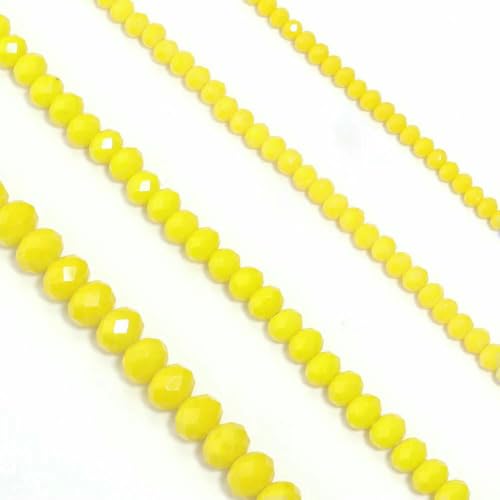 3 4 6 8 10 mm österreichische facettierte Kristallperlen, mehrfarbig, lose Abstandshalter, flache runde Glasperlen, Armband, DIY zur Schmuckherstellung, Gelb 5667, 6 mm x 4,0 von JMGDJ