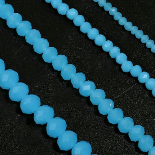 3 4 6 8 10 mm österreichische facettierte Kristallperlen, mehrfarbig, lose Abstandshalter, flache runde Glasperlen, Armband, DIY zur Schmuckherstellung, Hellblau 5662, 3,0 mm von JMGDJ