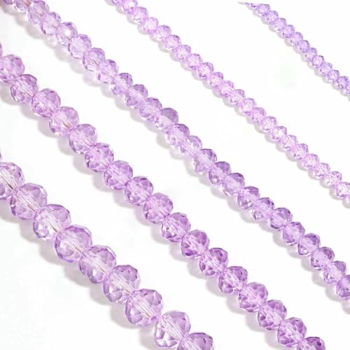 3 4 6 8 10 mm österreichische facettierte Kristallperlen, mehrfarbig, lose Abstandshalter, flache runde Glasperlen, Armband, DIY zur Schmuckherstellung, Hellviolett 5683, 4,0 von JMGDJ