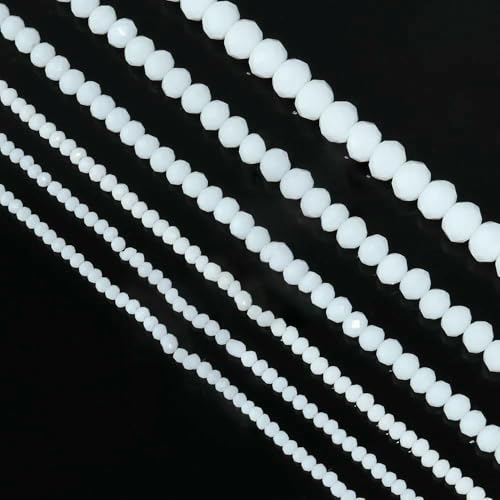3 4 6 8 10 mm österreichische facettierte Kristallperlen, mehrfarbig, lose Abstandshalter, flache runde Glasperlen, Armband, DIY zur Schmuckherstellung, weißes Porzellan, 5695 von JMGDJ