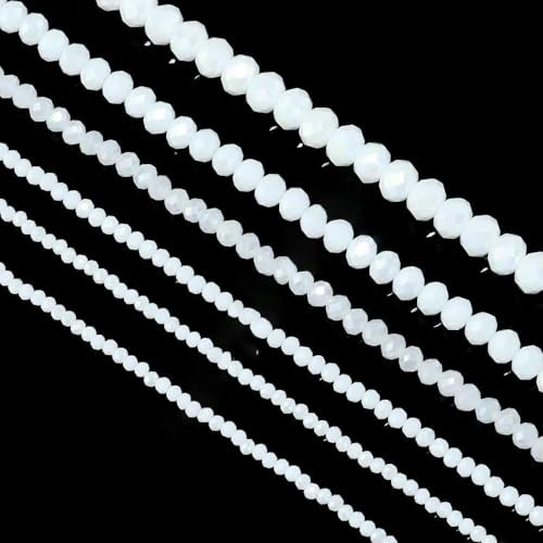 3 4 6 8 10 mm österreichische facettierte Kristallperlen, mehrfarbig, lose Abstandshalter, flache runde Glasperlen, Armband, DIY zur Schmuckherstellung, weißes Porzellan, AB96 von JMGDJ