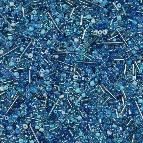 30 g/Los Rocailles-Glasperlen in gemischter Größe, rund, weiß, blau, Abstandshalter, lose Perlen für Schmuck, Armbänder, DIY-Halskettenzubehör, Deep Lake Blue 30 g/Los Rocailles-Glasperlen in gemischter Größe, rund, weiß, blau, Abstandshalter, lose Perlen für Schmuck, Armbänder, DIY-Halskettenzubehör, Deep Lake Blue von JMGDJ