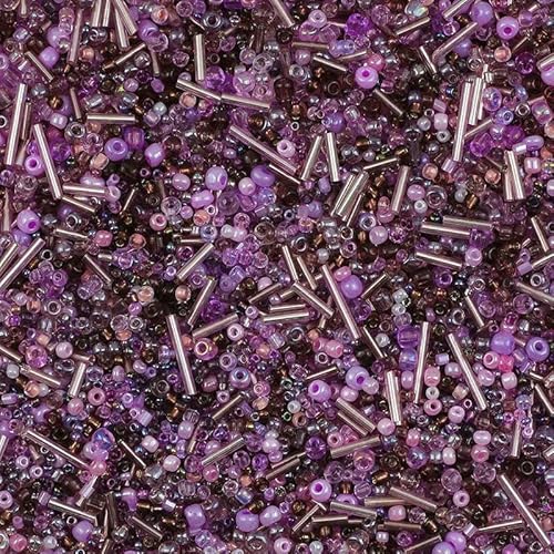 30 g/Los Rocailles-Glasperlen in gemischter Größe, rund, weiß/blau, Abstandshalter, lose Perlen für Schmuck, Armbänder, DIY-Halskettenzubehör, Violett 30 g/Los Rocailles-Glasperlen in gemischter Größe, rund, weiß/blau, Abstandshalter, lose Perlen für Schmuck, Armbänder, DIY-Halskettenzubehör, Violett von JMGDJ