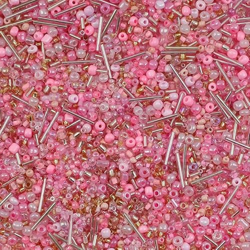 30 g/los Gemischte Größe Rocailles Perlen Rundrohr Weiß Blau Spacer Lose Perlen für Schmuck Armband machen DIY Halskette Zubehör-Rosa 30 g/los Gemischte Größe Rocailles Perlen Rundrohr Weiß Blau Spacer Lose Perlen für Schmuck Armband machen DIY Halskette Zubehör-Rosa von JMGDJ