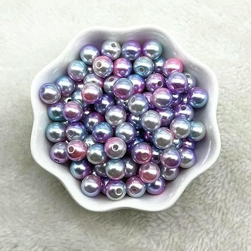 4,0 mm, 6 mm, 8 mm, 10 mm, runde Acrylperlen mit Farbverlauf, lose Abstandsperlen für die Schmuckherstellung, DIY-Armbandzubehör, handgefertigt, 01–10 mm (30 Stück) von JMGDJ