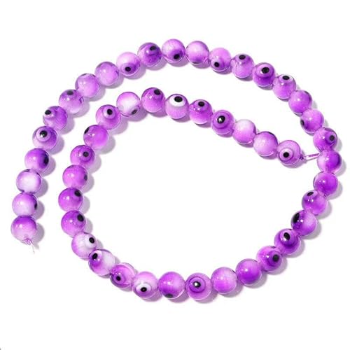 4/6/8/10 mm Lampwork-Glasperlen, runde Perlen, lose Abstandsperlen für die Schmuckherstellung, DIY-Armband, Halskette, Hellviolett, 4,0 mm, ca. 90 Stück von JMGDJ