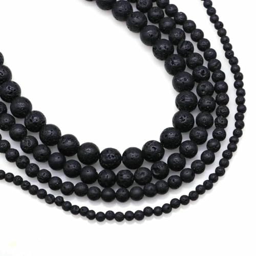 4/6/8/10 mm Naturstein, rosa gestreifte Achatperlen, lose Abstandsperlen, Heilkristall, Schmuckherstellung, Perlenzubehör – Schwarze Vulkanlava – 10 mm, 36 bis 37 Stück 4/6/8/10 mm Naturstein, rosa gestreifte Achatperlen, lose Abstandsperlen, Heilkristall, Schmuckherstellung, Perlenzubehör – Schwarze Vulkanlava – 10 mm, 36 bis 37 Stück von JMGDJ