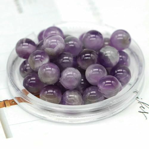4/6/8/10 mm natürliche runde Tigerauge-Lava-Türkis-Achat-lose Steinperlen zur Schmuckherstellung DIY-Armband-Halskettenzubehör-Amethyst-8 mm (30 Stück) von JMGDJ