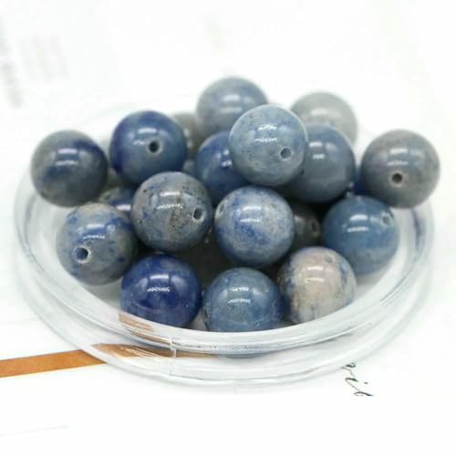 4/6/8/10 mm natürliche runde Tigerauge-Lava-Türkis-Achat-lose Steinperlen zur Schmuckherstellung DIY-Armband-Halskettenzubehör - Blauer Aventurin - 4 mm (50 Stück) von JMGDJ