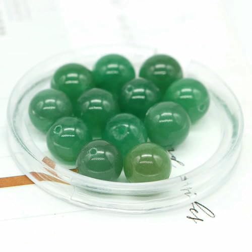 4/6/8/10 mm natürliche runde Tigerauge-Lava-Türkis-Achat-lose Steinperlen zur Schmuckherstellung DIY-Armband-Halskettenzubehör - Grüner Aventurin - 8 mm (30 Stück) von JMGDJ
