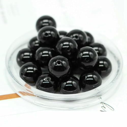 4/6/8/10 mm natürliche runde Tigerauge-Lava-Türkis-Achat-lose Steinperlen zur Schmuckherstellung DIY-Armband-Halskettenzubehör - Schwarzer Onyx - 8 mm (30 Stück) von JMGDJ