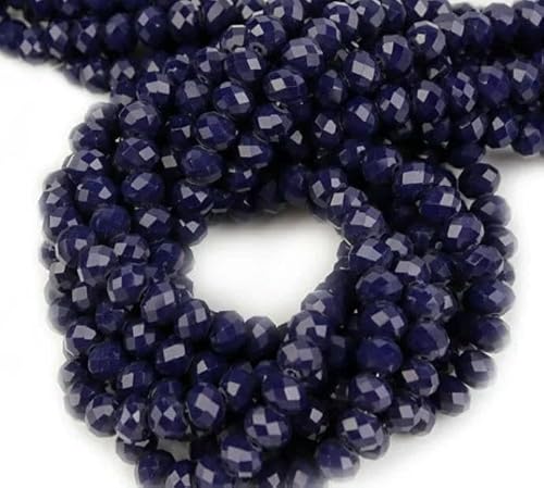 4 6 8 10 mm österreichische facettierte Kristallperlen, mehrfarbig, lose Abstandshalter, flache runde Glasperlen, Armband, DIY zur Schmuckherstellung, tiefblaues Porzellan, 8 von JMGDJ