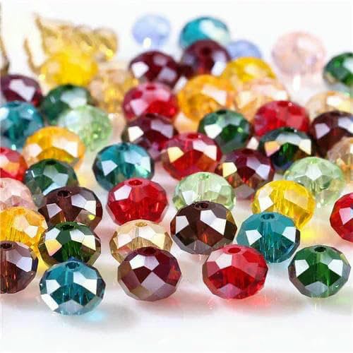 4 6 8 mm tschechische Rondell-Kristallperlen, AB-Farbe, facettierte Glasperlen, lose Abstandsperlen für die Schmuckherstellung, DIY-Armband, Halskette, Z301AB, Mix, 8 mm, 68 S von JMGDJ