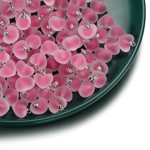 5/10 Stück, mehrere Farben, Herzperlen, beschichtetes Glas, Epoxidharz, lose Abstandsperlen für Schmuckherstellung, DIY-Bastelarbeiten, Ohrring-Accessoire, Stil 09–19 x 21 cm, 5 Stück von JMGDJ