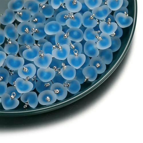 5/10 Stück, mehrere Farben, Herzperlen, beschichtetes Glas, Epoxidharz, lose Abstandsperlen für Schmuckherstellung, DIY-Bastelarbeiten, Ohrring-Zubehör, Stil 02–19 x 21 cm, 5 Stück von JMGDJ