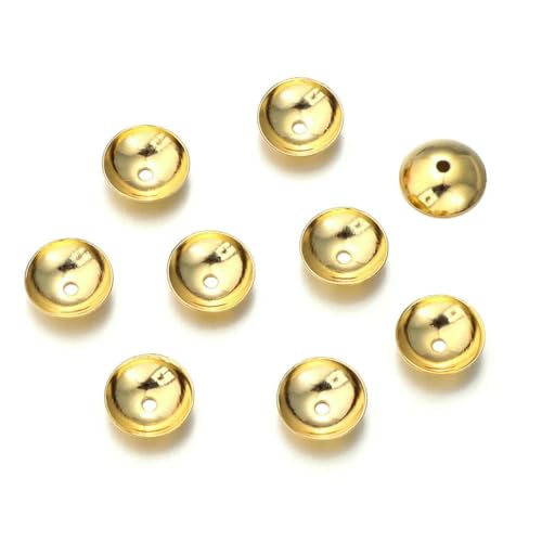 50–200 Stück/Los Runde Perlenkappen aus Edelstahl, 3/4/5/6/8 mm, lose Abstandsperlenkappen, Perlenbodenschale für die Schmuckherstellung von Armbändern, GD 8 mm, 50 Stück 50–200 Stück/Los Runde Perlenkappen aus Edelstahl, 3/4/5/6/8 mm, lose Abstandsperlenkappen, Perlenbodenschale für die Schmuckherstellung von Armbändern, GD 8 mm, 50 Stück von JMGDJ