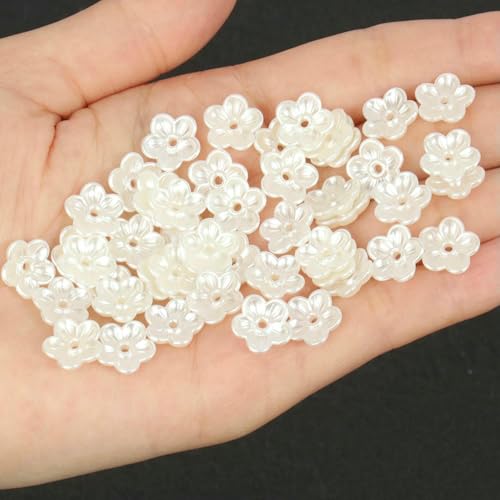 50 Stück 100 Stück ABS-Blumen, Kunstperlenmaterial, lose Perlenkappen für DIY-Armbänder, Halsketten, Schmuckherstellung, Zubehör, Stil 2–100 Stück von JMGDJ