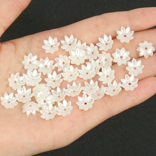 50 Stück 100 Stück ABS-Blumen, Kunstperlenmaterial, lose Perlenkappen für DIY-Armbänder, Halsketten, Schmuckherstellung, Zubehör, Stil 4–100 Stück 50 Stück 100 Stück ABS-Blumen, Kunstperlenmaterial, lose Perlenkappen für DIY-Armbänder, Halsketten, Schmuckherstellung, Zubehör, Stil 4–100 Stück von JMGDJ