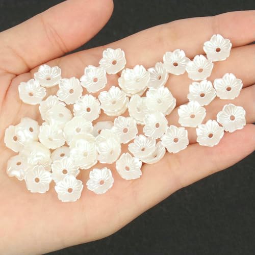50 Stück 100 Stück ABS-Blumen, Kunstperlenmaterial, lose Perlenkappen für DIY-Armbänder, Halsketten, Schmuckherstellung, Zubehör, Stil 7–50 Stück 50 Stück 100 Stück ABS-Blumen, Kunstperlenmaterial, lose Perlenkappen für DIY-Armbänder, Halsketten, Schmuckherstellung, Zubehör, Stil 7–50 Stück von JMGDJ