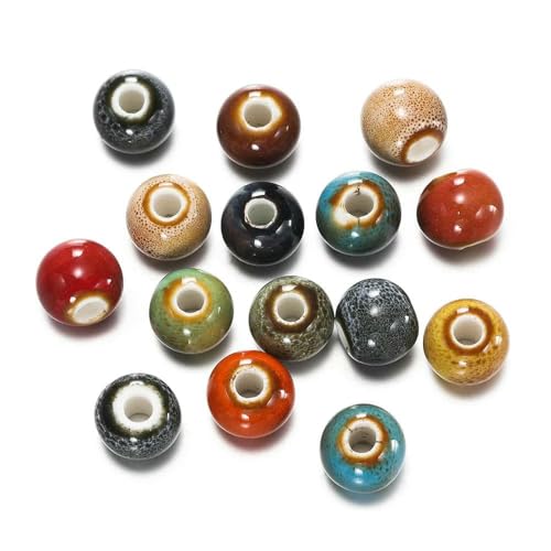 50 Stück 6/8/10 mm modische Keramikperlen mit großem Loch, handgefertigt, lose runde Porzellanperlen zum Selbermachen, für die Schmuckherstellung, Zubehör, gemischt, 02–8 mm 50 Stück 6/8/10 mm modische Keramikperlen mit großem Loch, handgefertigt, lose runde Porzellanperlen zum Selbermachen, für die Schmuckherstellung, Zubehör, gemischt, 02–8 mm von JMGDJ