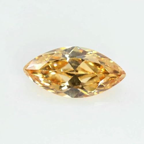 5A Marquise-Form Zirkonia-Stein, mehrfarbig, Brillantschliff, lose CZ-Perlen aus synthetischem Edelstein für Schmuck, Champagner, 10 x 20 mm, 50 Stück von JMGDJ