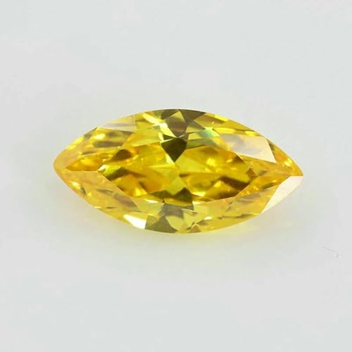 5A Marquise-Form Zirkonia-Stein, mehrfarbig, Brillantschliff, lose CZ-Perlen aus synthetischem Edelstein für Schmuck, Goldgelb, 2 x 4,0 mm, 50 Stück von JMGDJ
