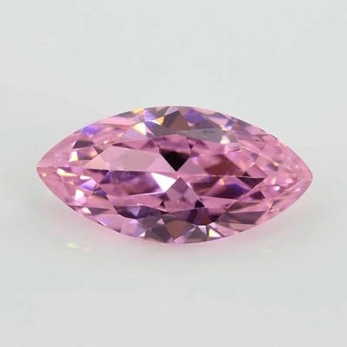 5A Marquise-Form Zirkonia-Stein, mehrfarbig, Brillantschliff, lose CZ-Perlen aus synthetischem Edelstein für Schmuck, Rosa, 1,5 x 3,0 mm, 50 Stück von JMGDJ