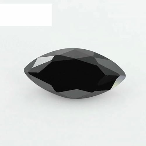 5A Marquise-Form Zirkonia-Stein, mehrfarbig, Brillantschliff, lose CZ-Perlen aus synthetischem Edelstein für Schmuck, Schwarz, 2 x 4,0 mm, 50 Stück von JMGDJ