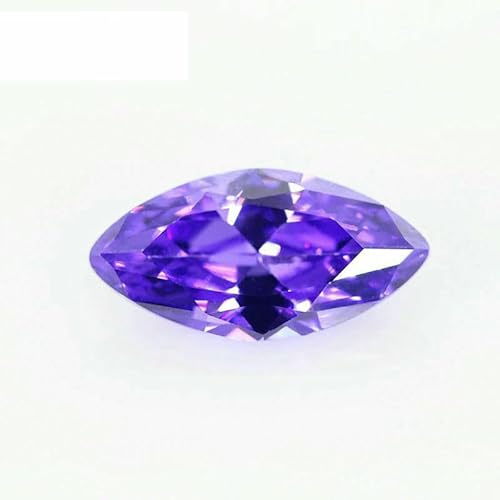 5A Marquise-Form Zirkonia-Stein, mehrfarbig, Brillantschliff, lose CZ-Perlen aus synthetischem Edelstein für Schmuck, Violett, 1,5 x 3,0 mm, 50 Stück von JMGDJ