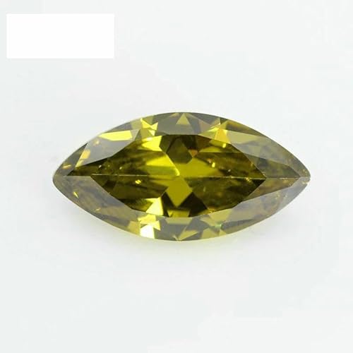 5A Marquise-Form Zirkonia-Stein, mehrfarbig, brillant, lose CZ-Perlen aus synthetischem Edelstein für Schmuck, Peridot, 6 x 12 mm, 50 Stück von JMGDJ