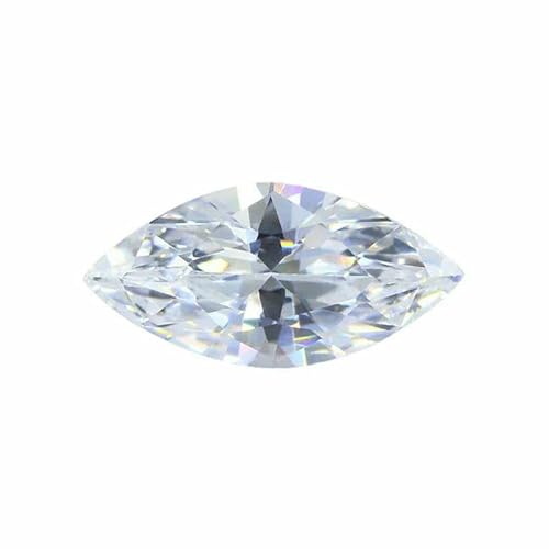 5A Marquise-Form Zirkonia-Stein, mehrfarbig, brillant, lose CZ-Perlen aus synthetischem Edelstein für Schmuck, Weiß, 5 x 10 mm, 50 Stück von JMGDJ