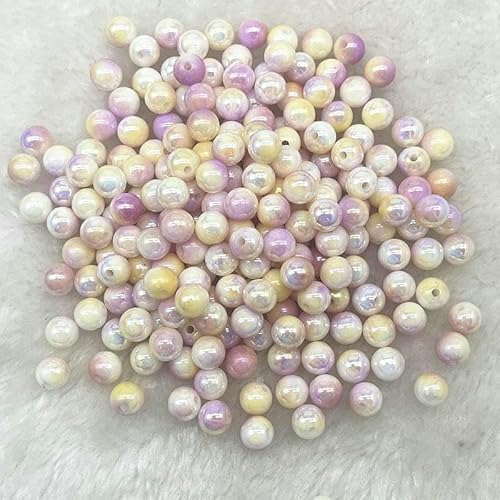 6–10 mm runde Acrylperlen, lose Abstandsperlen für die Schmuckherstellung, DIY-Armband, Halskette, Anhänger, Ohrringe, 08–6 mm (100 Stück) von JMGDJ